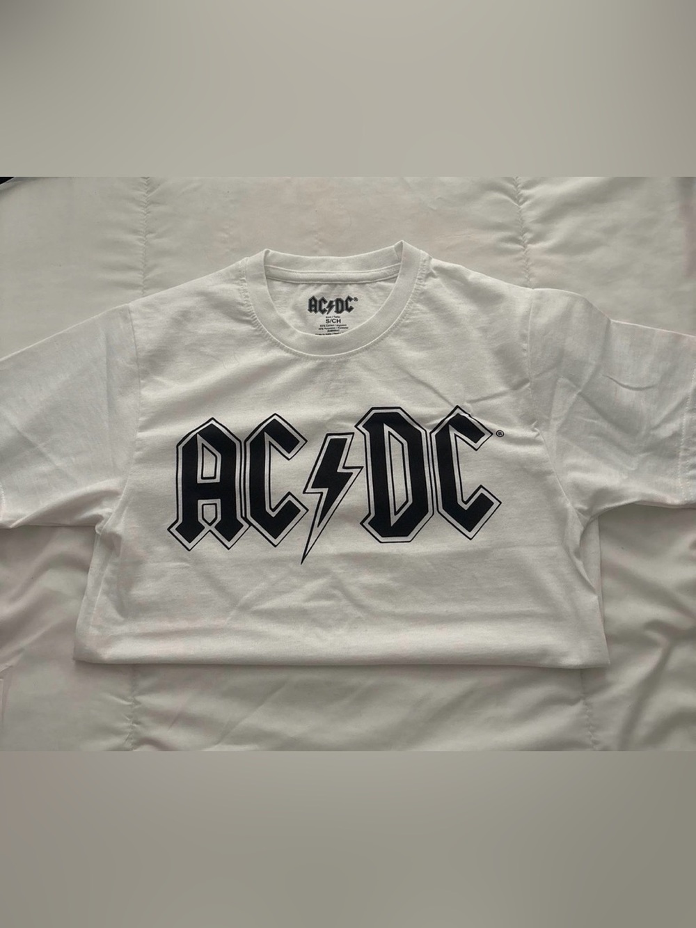 AC/DC White Logo Tee
